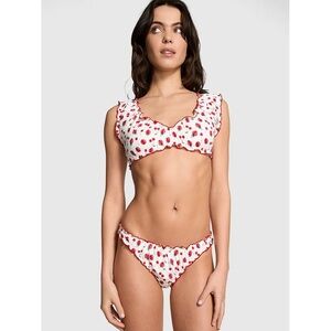 VS PINK By Frankies Bikinis Hudson Bikini Top STRAWBERRY NWT XL